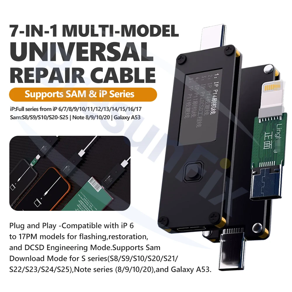 Power Tools Download - 7-in-1 Multi-Modell Universal-Reparaturkabel für iPhone 6-17PM
