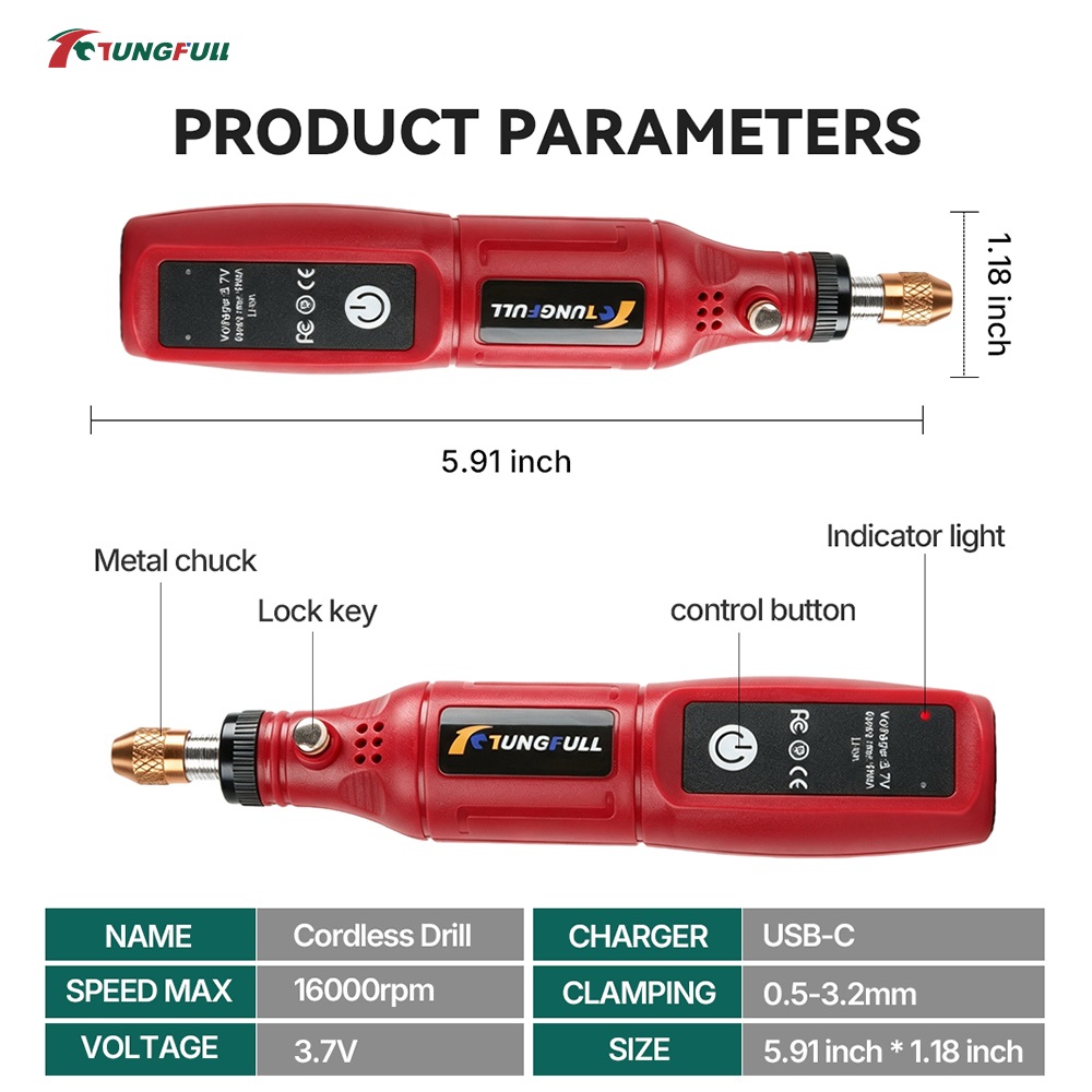 TUNGFULL 3,7 V kabelloses Rota – Power Tools And Hand Tools Bewertung und Preis